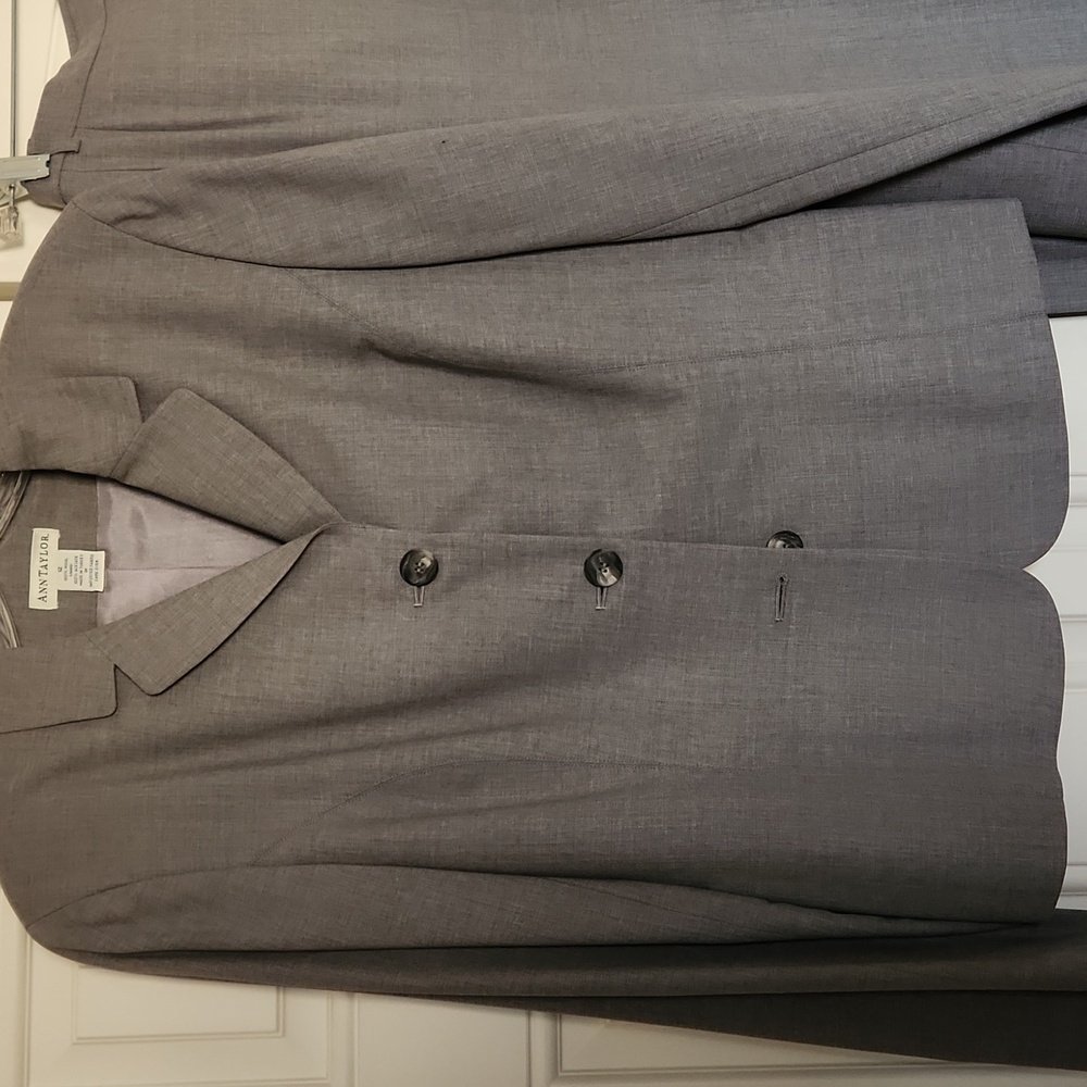 Ann Taylor Gray Skirt Suit Set - Picture 2 of 4